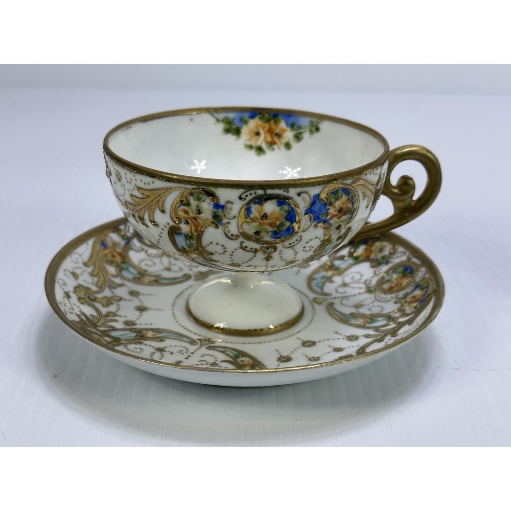 Vintage Yoshino China Made in Japan Teacup and‎ Saucer Hand Painted